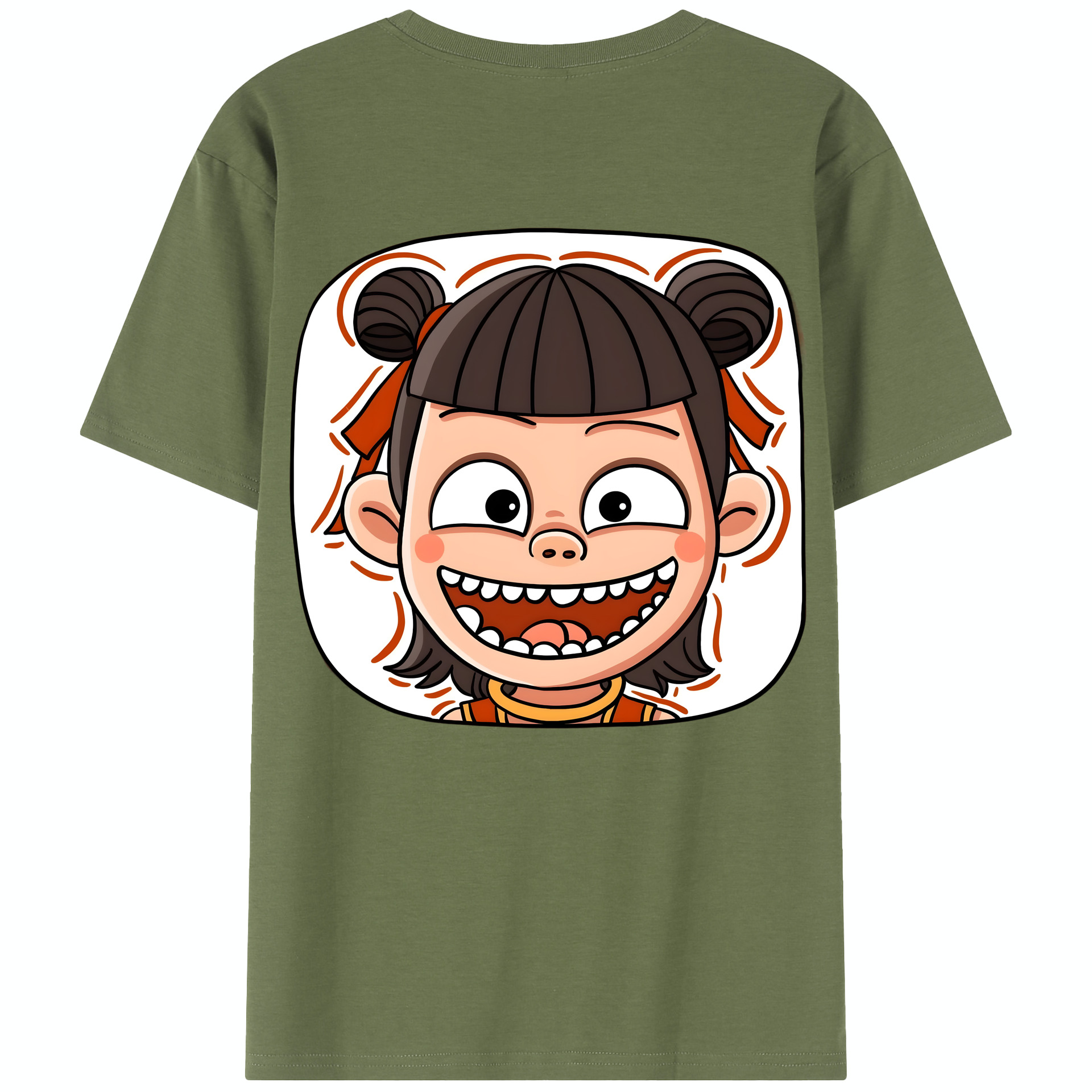 （画像用） Ne Zha 2 ナタ 魔童の大暴れ 綿100％半袖Tシャツ（背面プリント）